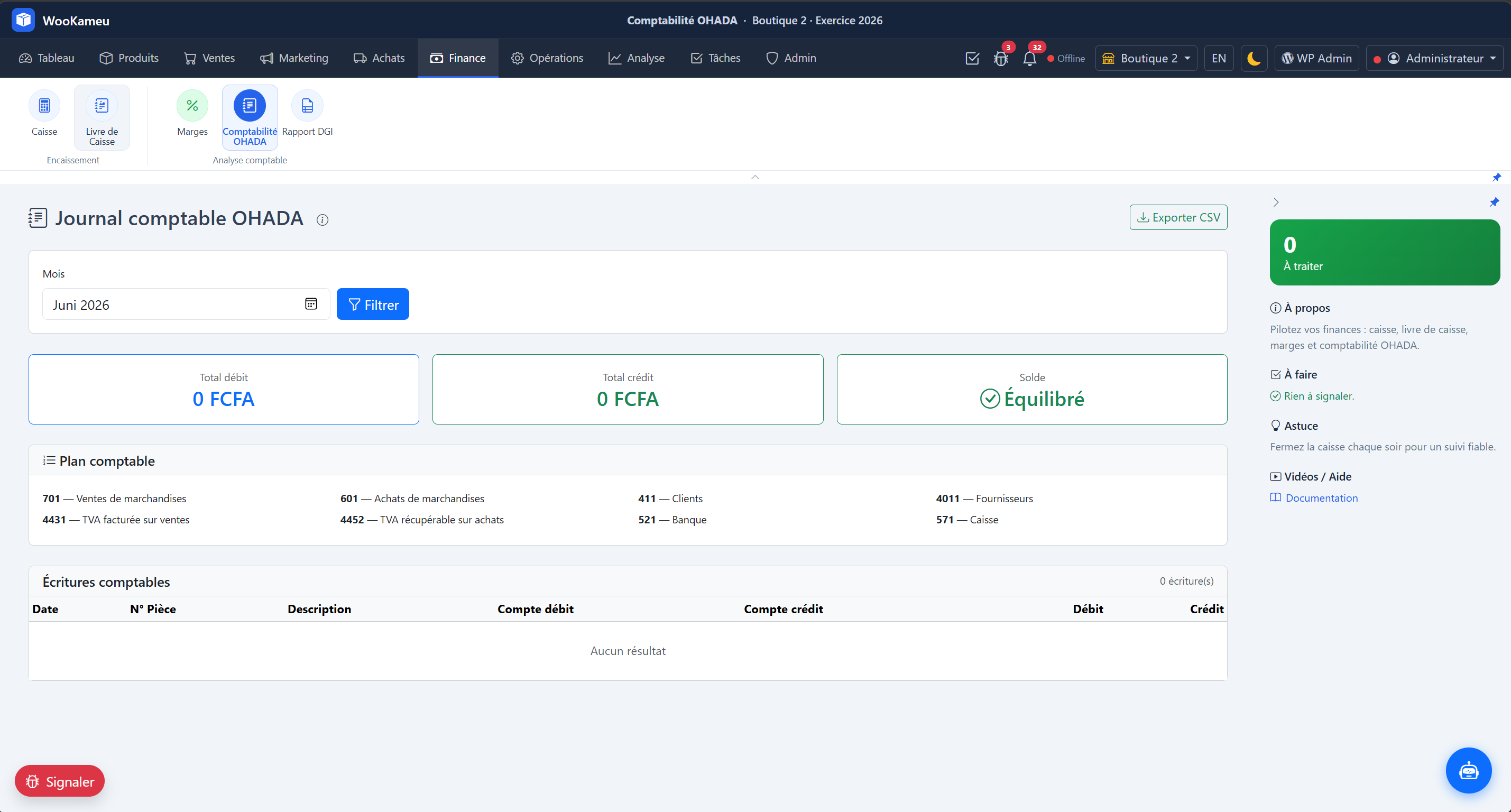Liste / Tableau — WooKameu finance